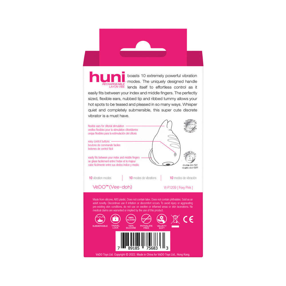 VEDO - HUNI RECHARGEABLE FINGER VIBE TEASE ME FOXY PINK