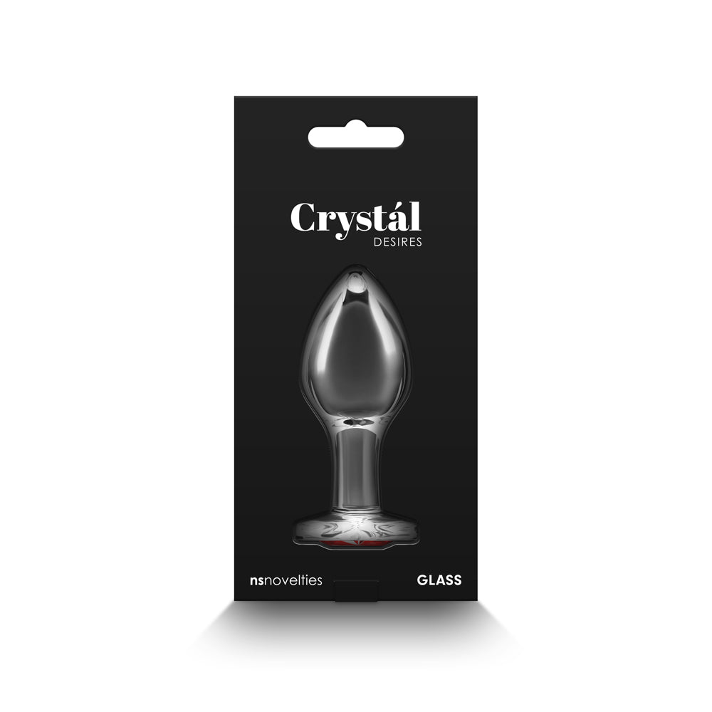 NS NOVELTIES - CRYSTAL DESIRES RED HEART GEM GLASS PLUG MEDIUM