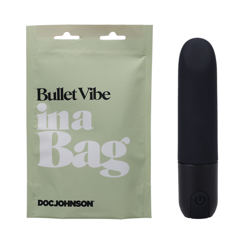 DOC JOHNSON BULLET VIBE IN A BAG RECHARGEABLE SILICONE VIBRATOR BLACK