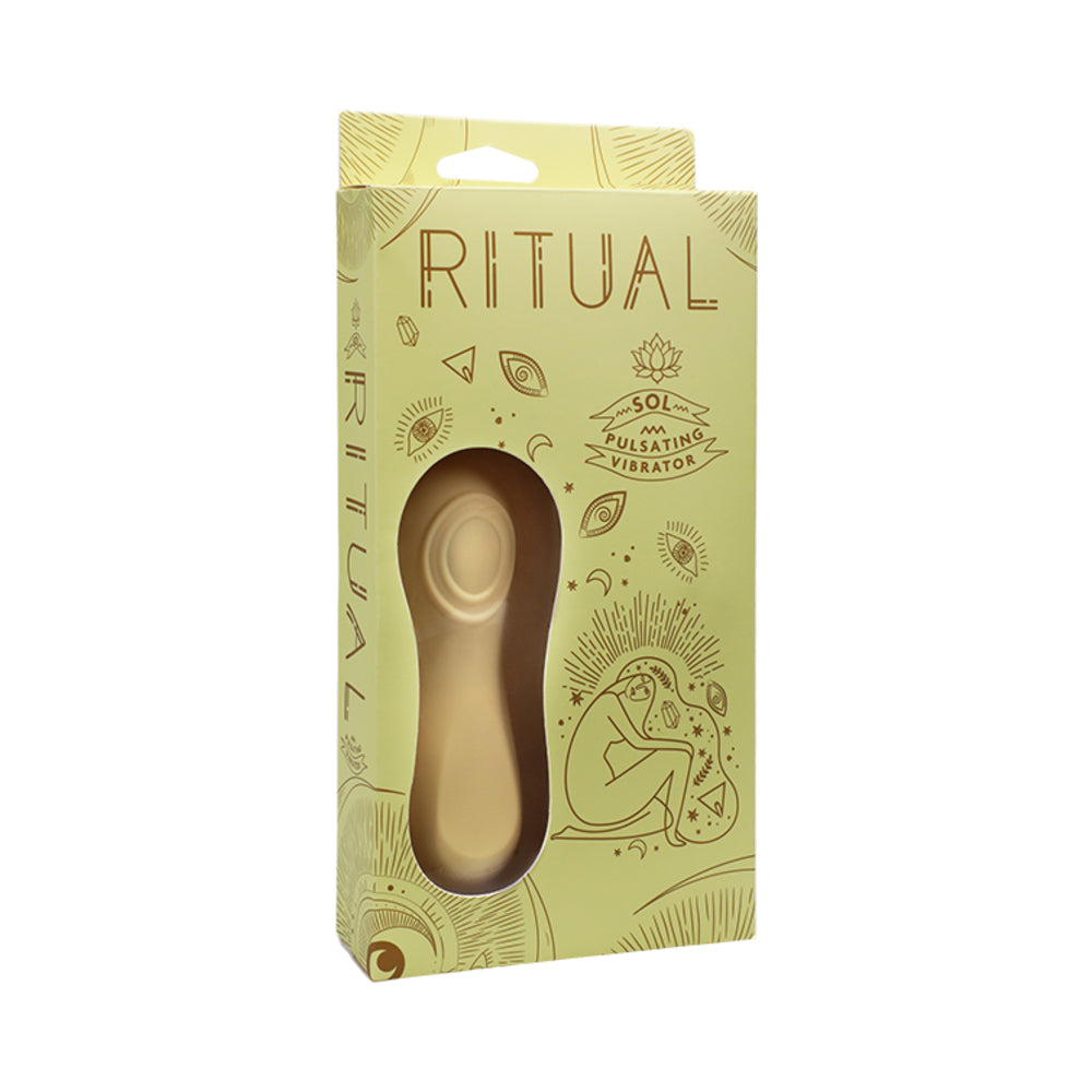 DOC JOHNSON - RITUAL SOL RECHARGEABLE SILICONE PULSATING VIBRATOR YELLOW