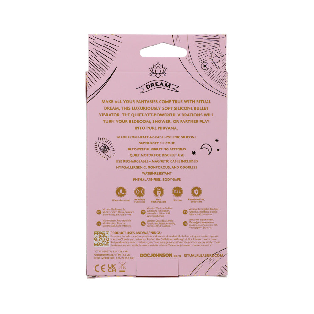 RITUAL DREAM RECHARGEABLE SILICONE BULLET VIBRATOR PINK