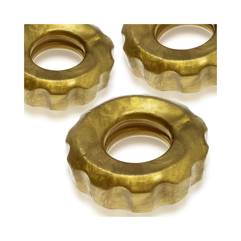 OXBALLS - HUNKYJUNK SUPERHUJ PACK DE 3 ANILLOS PARA PENE BRONCE METALIZADO