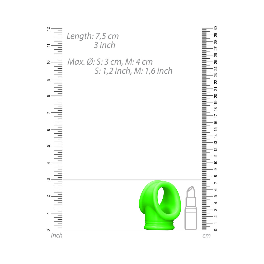 OUCH! GLOW IN THE DARK COCKRING & BALL SLING NEON GREEN