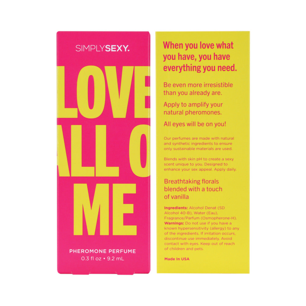 SIMPLY SEXY LOVE ALL OF ME PHEROMONE INFUSED PERFUME 0.3 OZ.