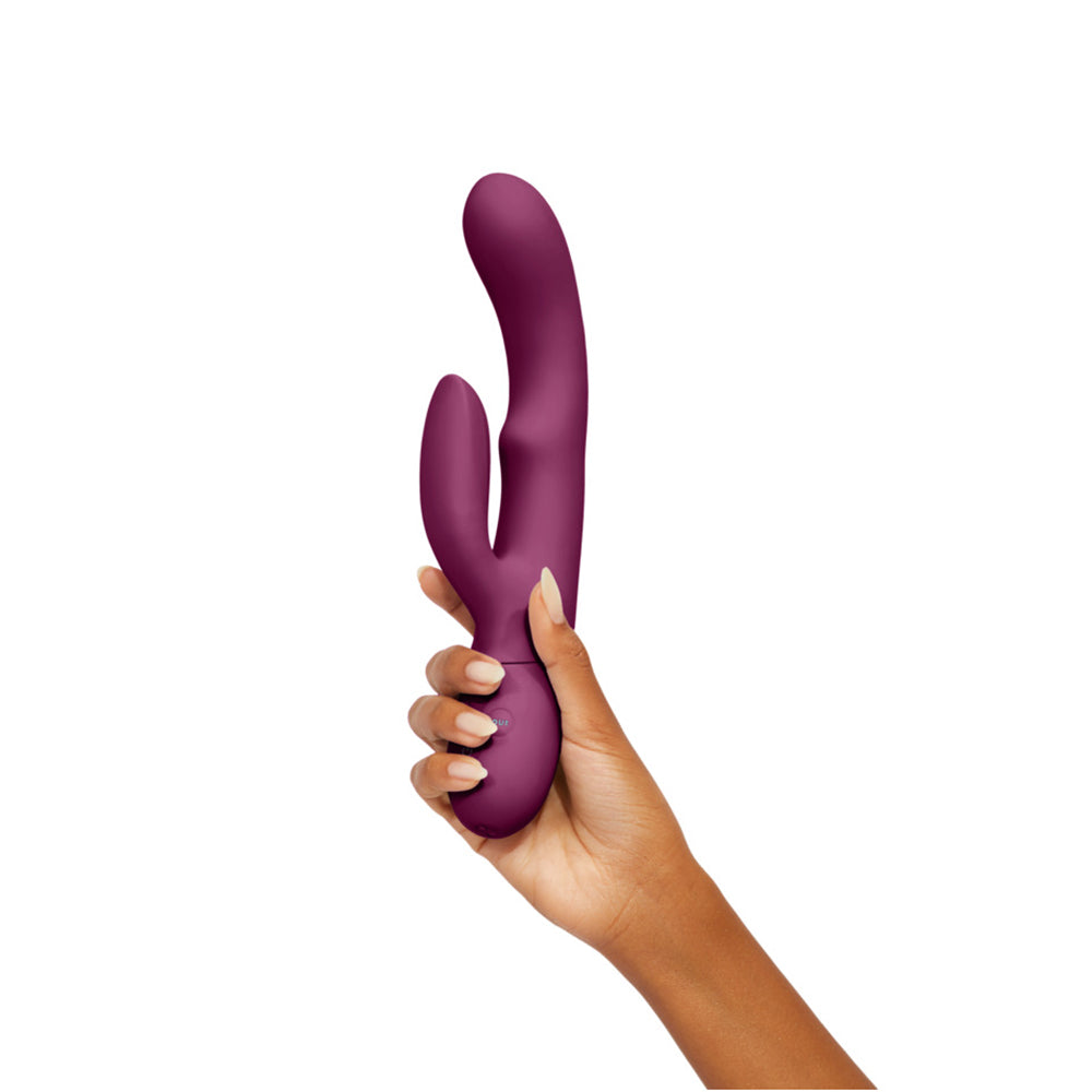 FEMMEFUNN - CEPILLO RECARGABLE DE SILICONA CON MOVIMIENTO OSCILANTE Y DOBLE ESTIMULACIÓN, VIBRADOR FUCSIA OSCURO