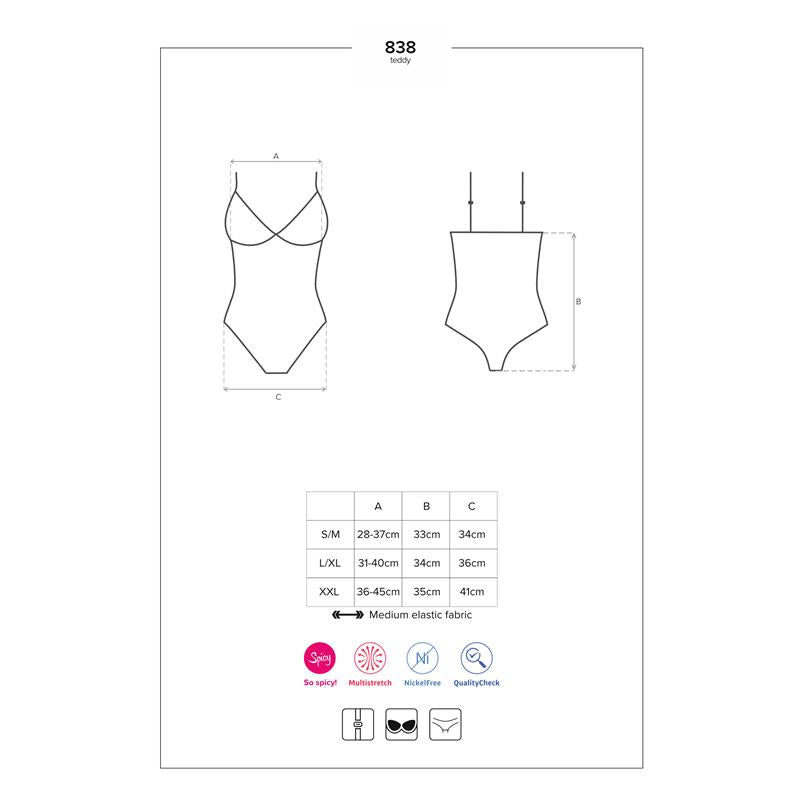 OBSESSIVE - 838-TED-1 BODYSUIT WITH OPEN CROTCH