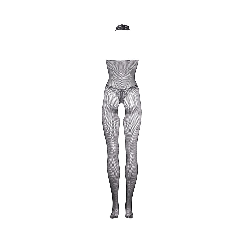 SHOTS - LE DESIR FISHNET & LACE HIGH-NECK BODYSTOCKING BLACK O/S