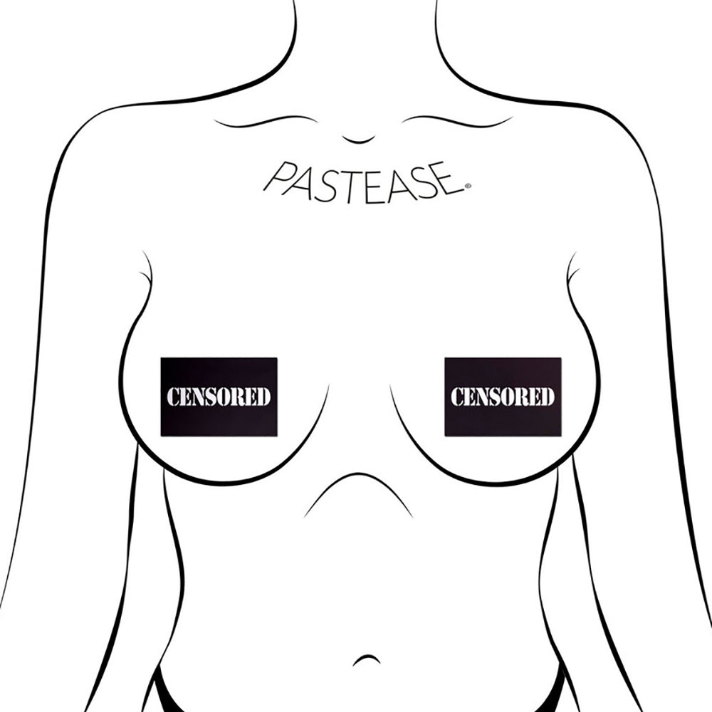 PASTEASE CENSORED: BLACK CENSOR BARS NIPPLE PASTIES