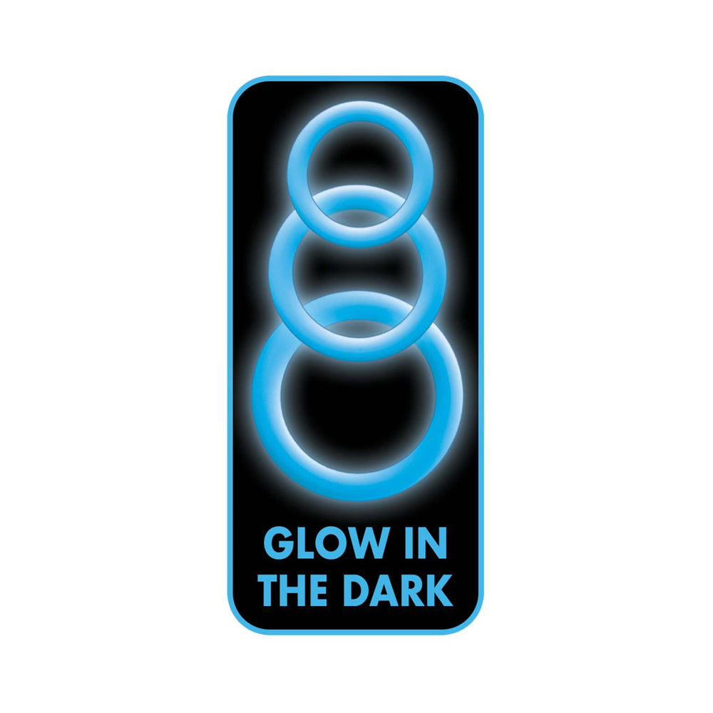 ENHANCER BLUE GLOW RINGS SET OF 3