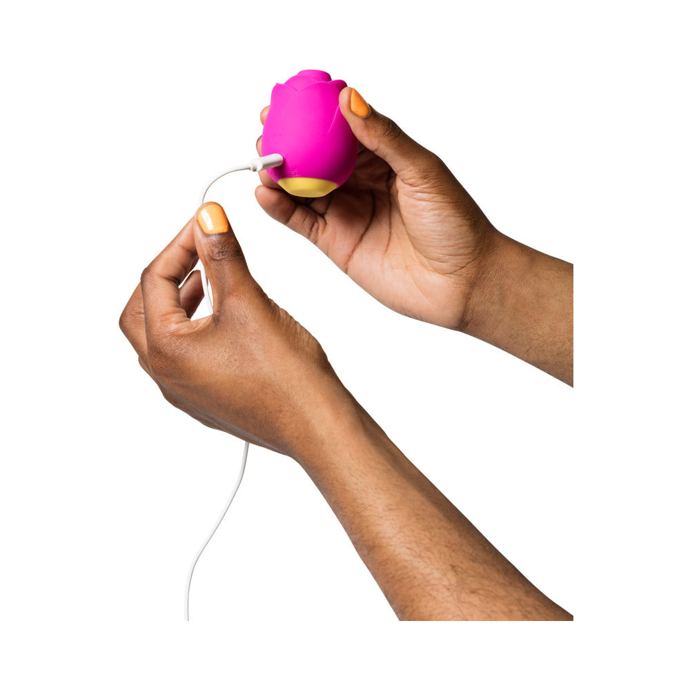 ROMP - ROSE RECHARGEABLE SILICONE PLEASURE AIR CLITORAL VIBRATOR PINK