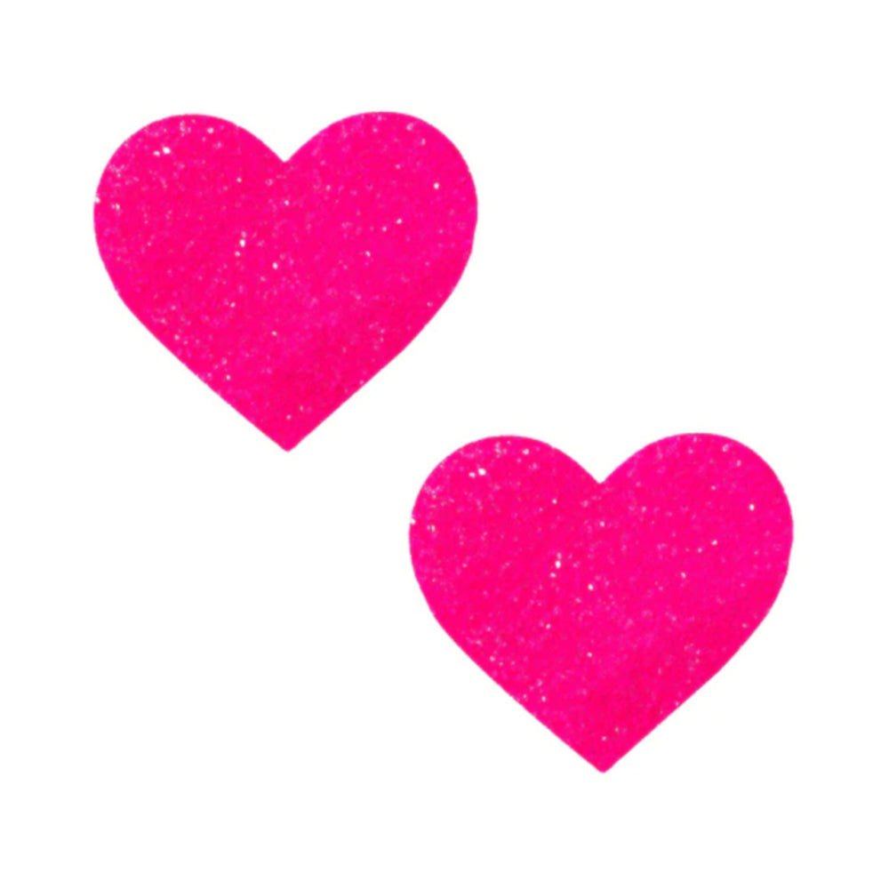 NEVA NUDE PASTY SUPER SPARKLE WATERMELLY PINK BLACKLIGHT GLITTER I HEART U
