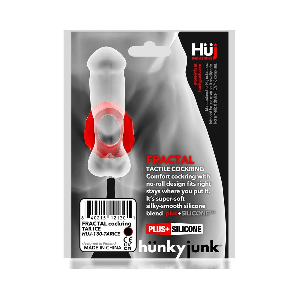OXBALLS - HUNKYJUNK ANILLO PARA PENE TÁCTIL FRACTAL VERDE AGUA HIELO