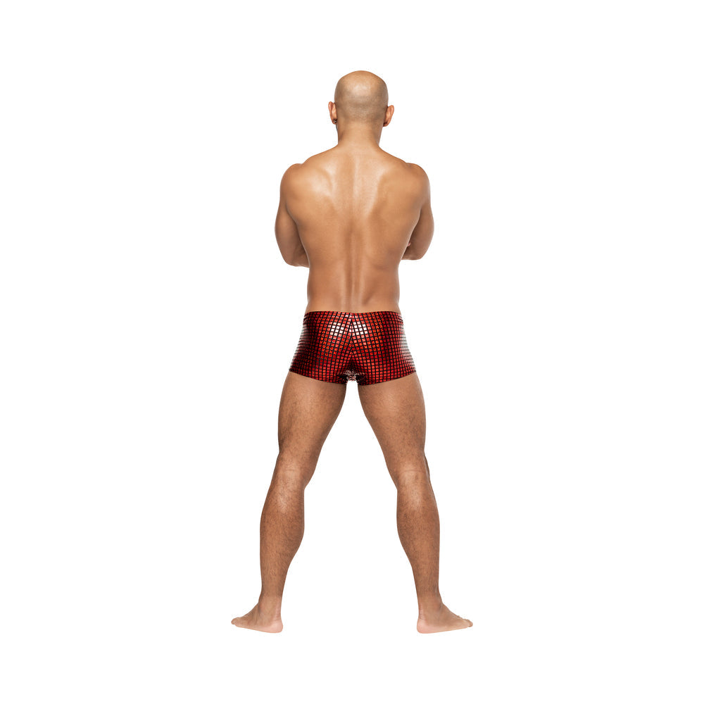 MALE POWER DISCO DESIRE MINI SHORT BLACK/RED M