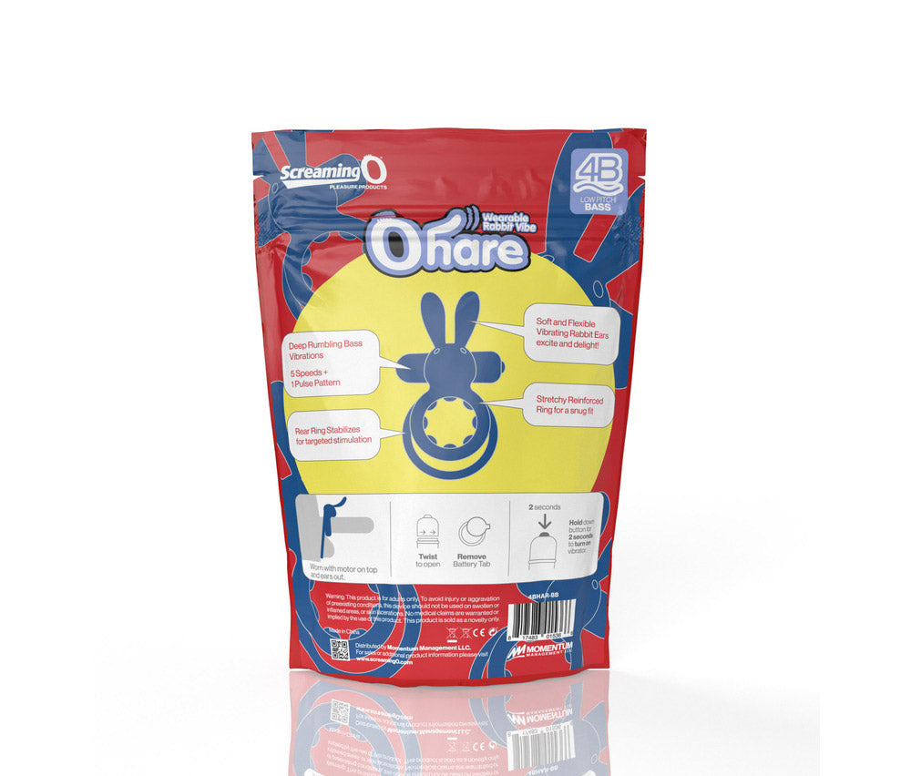 SCREAMING O 4B OHARE VIBRATING RABBIT DOUBLE COCKRING BLUEBERRY