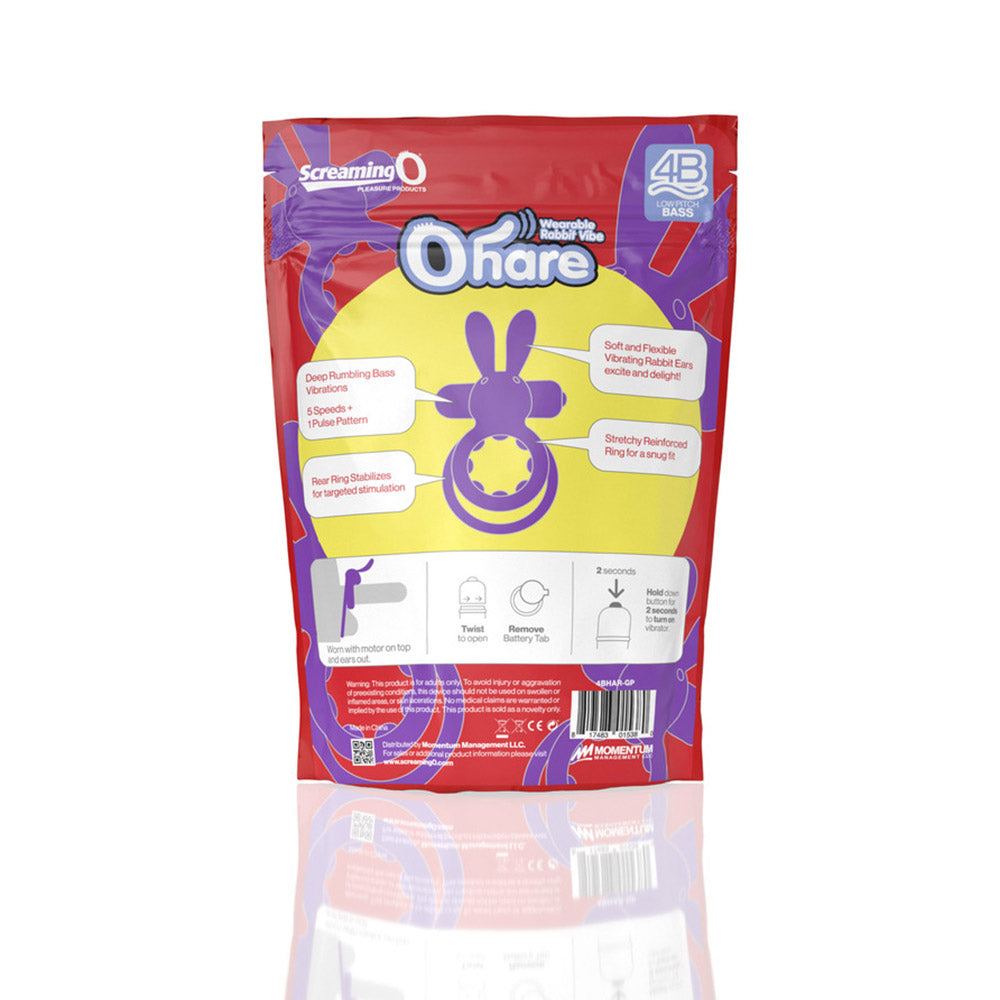 SCREAMING O - 4B OHARE VIBRATING RABBIT DOUBLE COCKRING GRAPE