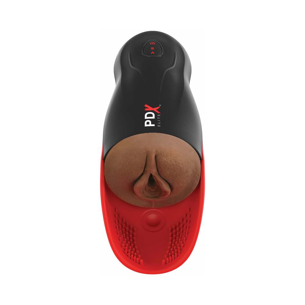 PDX ELITE FUCK-O-MATIC 2 RECHARGEABLE VIBRATING SUCTION STROKER WITH SILICONE PULSATION CRADLE