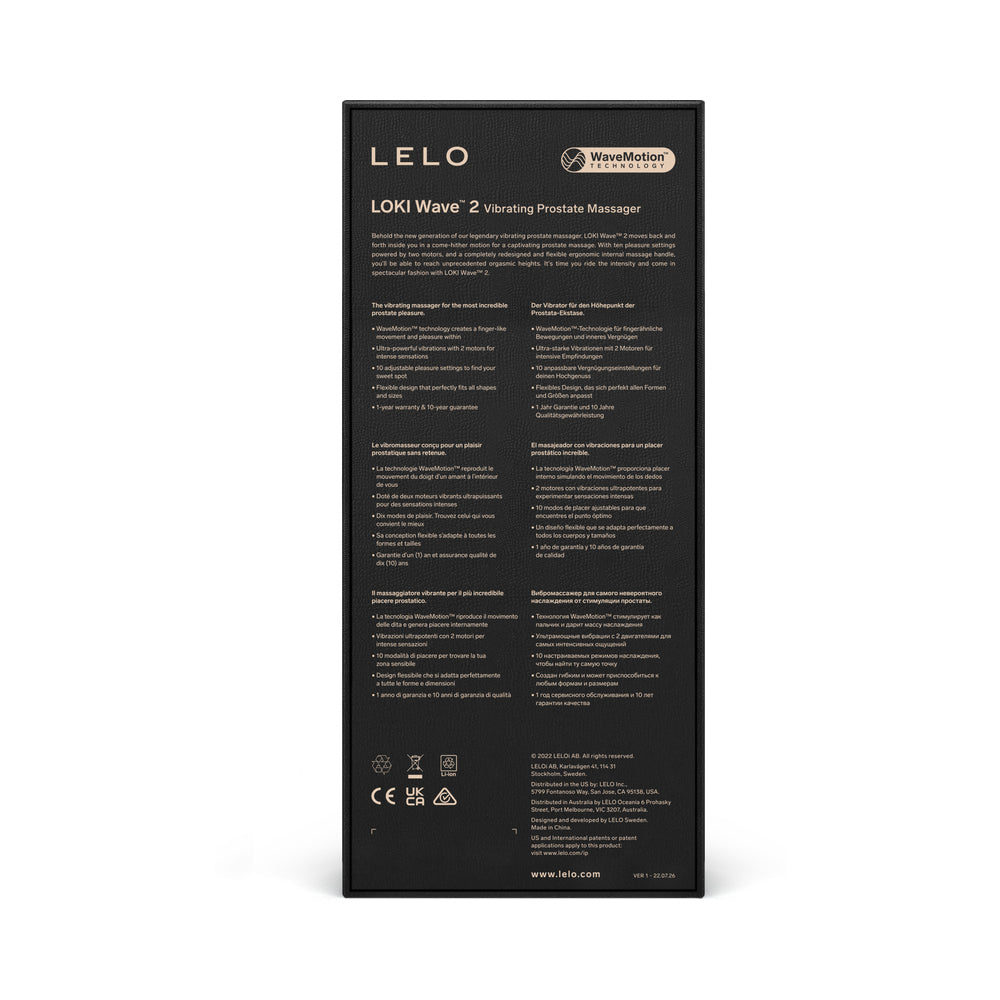 LELO - LOKI WAVE 2 RECHARGEABLE SILICONE DUAL STIMULATION PROSTATE VIBRATOR BASE BLUE