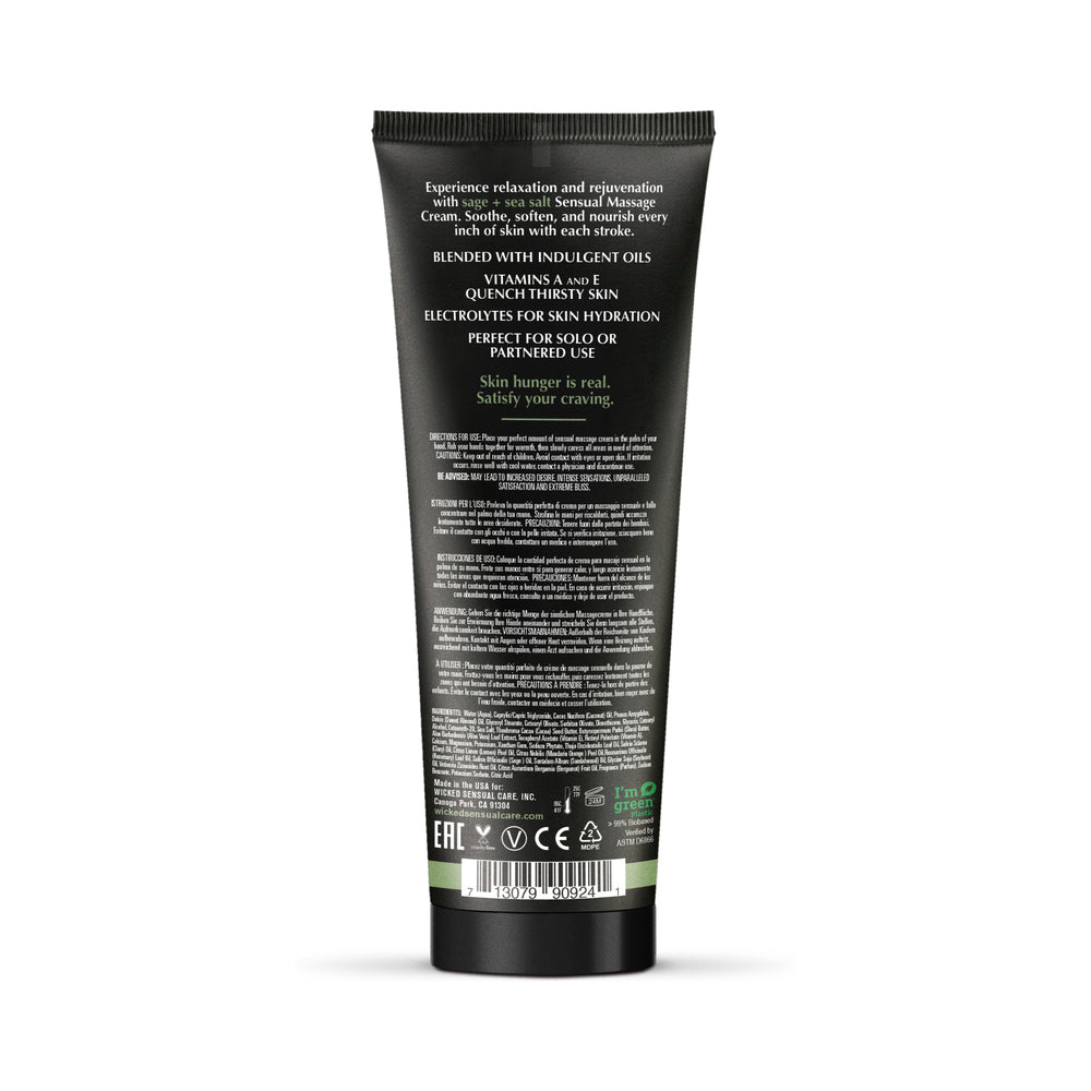 WICKED - SAGE + SEA SALT SENSUAL MASSAGE CREAM 4 OZ.