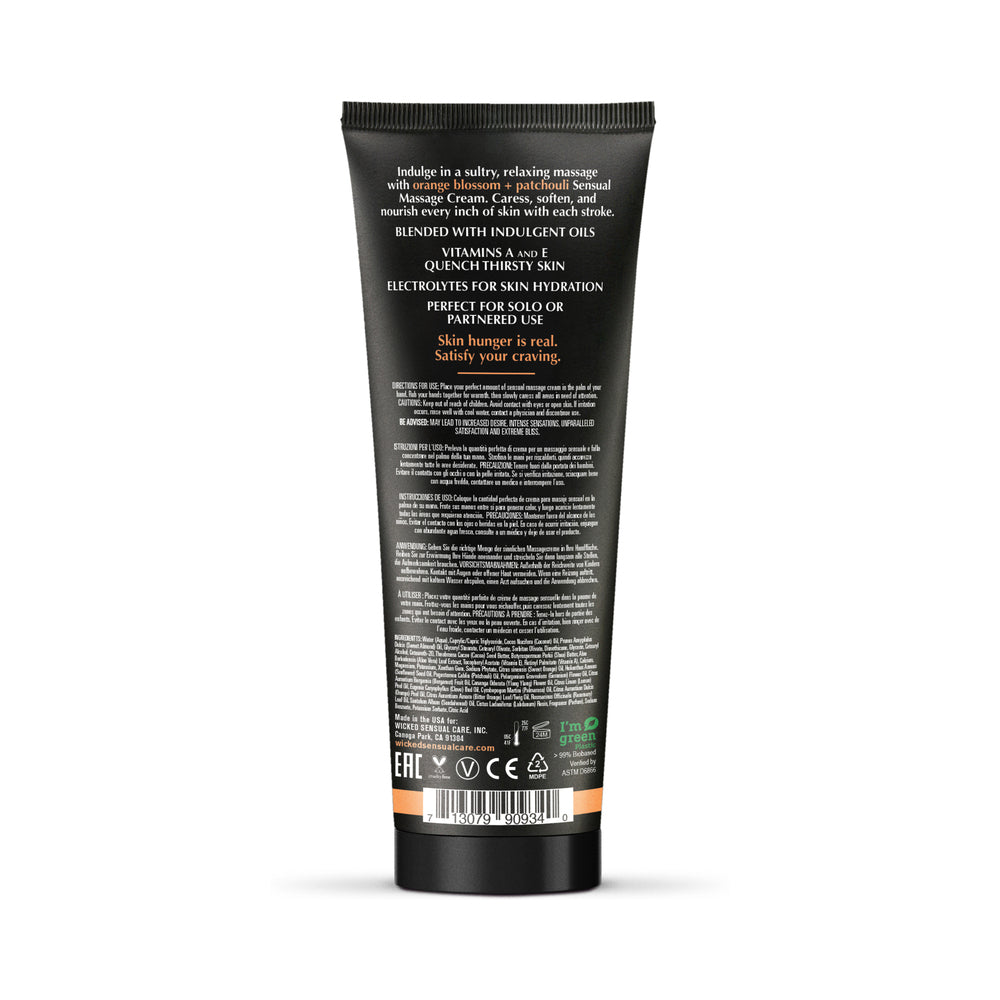 WICKED - ORANGE BLOSSOM + PATCHOULI SENSUAL MASSAGE CREAM 4 OZ.