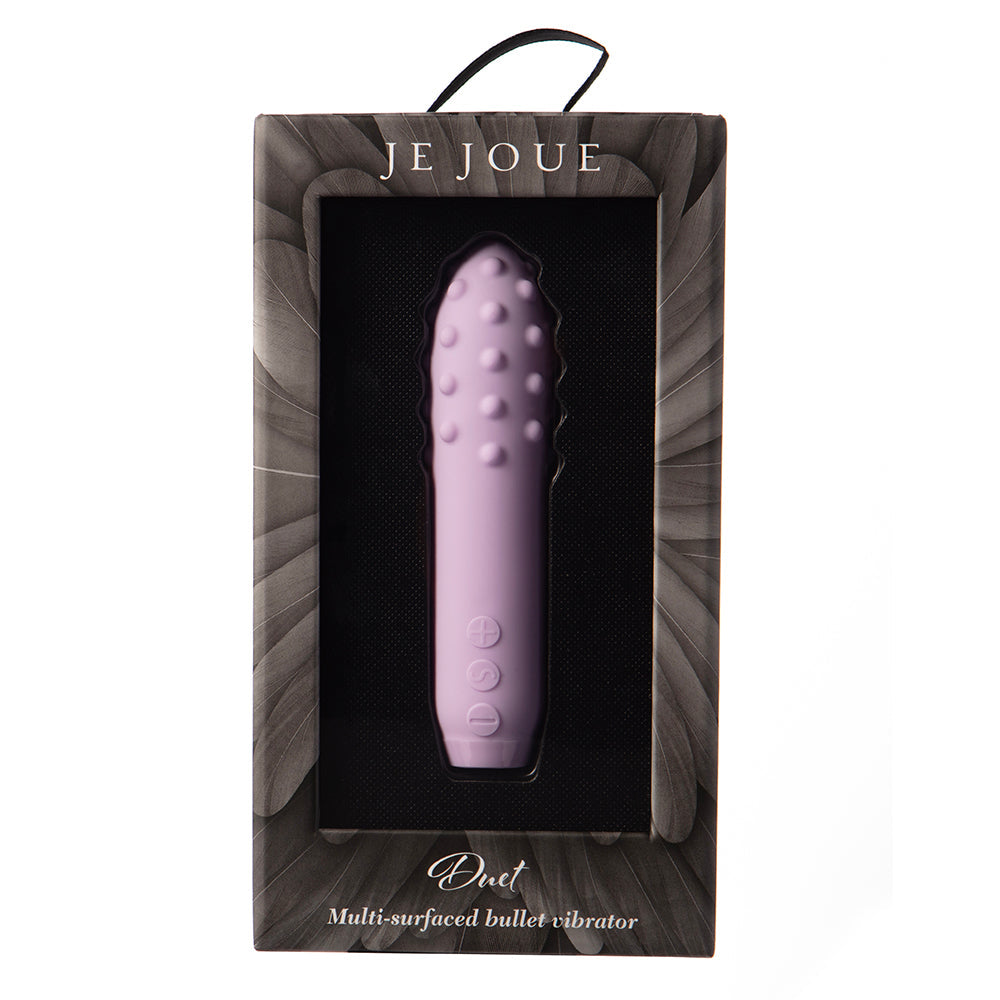 JE JOUE DUET RECHARGEABLE SILICONE MULTI-SURFACED BULLET VIBRATOR LILAC