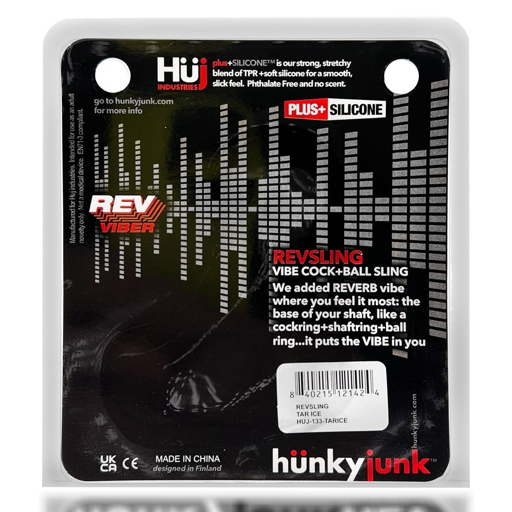 OXBALLS - HUNKYJUNK REVSLING COCK & BALL SLING WITH BULLET VIBRATOR CLEAR ICE