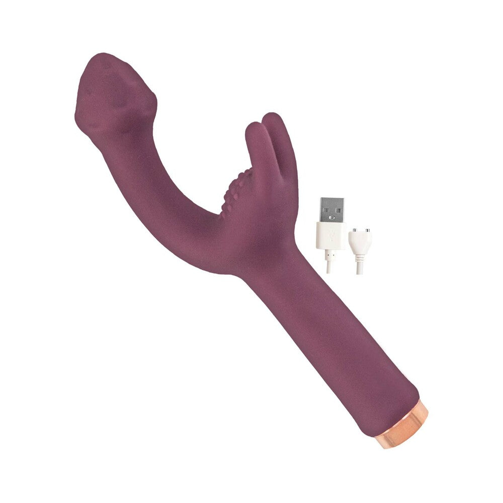 NASSTOYS - MYSTIQUE G-SPOT RECHARGEABLE SILICONE DUAL STIMULATION VIBRATOR EGGPLANT