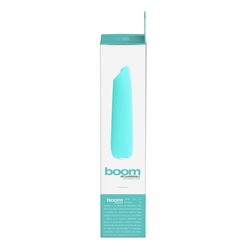 VEDO BOOM RECHARGEABLE WARMING SILICONE SLIMLINE VIBRATOR TURQUOISE