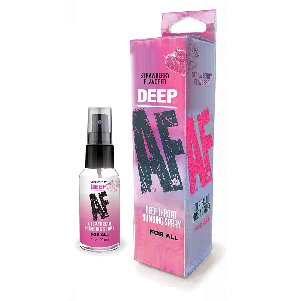 DEEP AF STRAWBERRY FLAVORED DEEP THROAT NUMBING SPRAY 1 OZ.