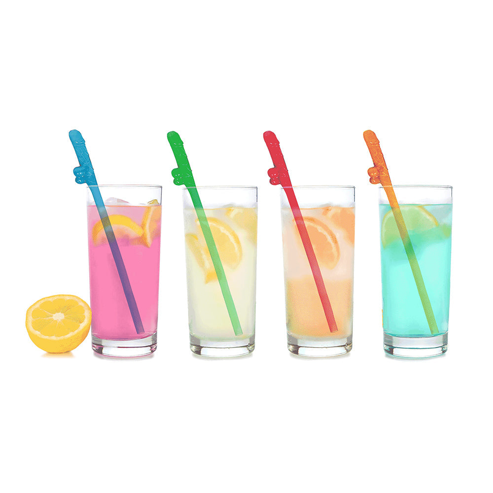 SUPER FUN PENIS PARTY STRAWS 8-PACK MULTICOLOR