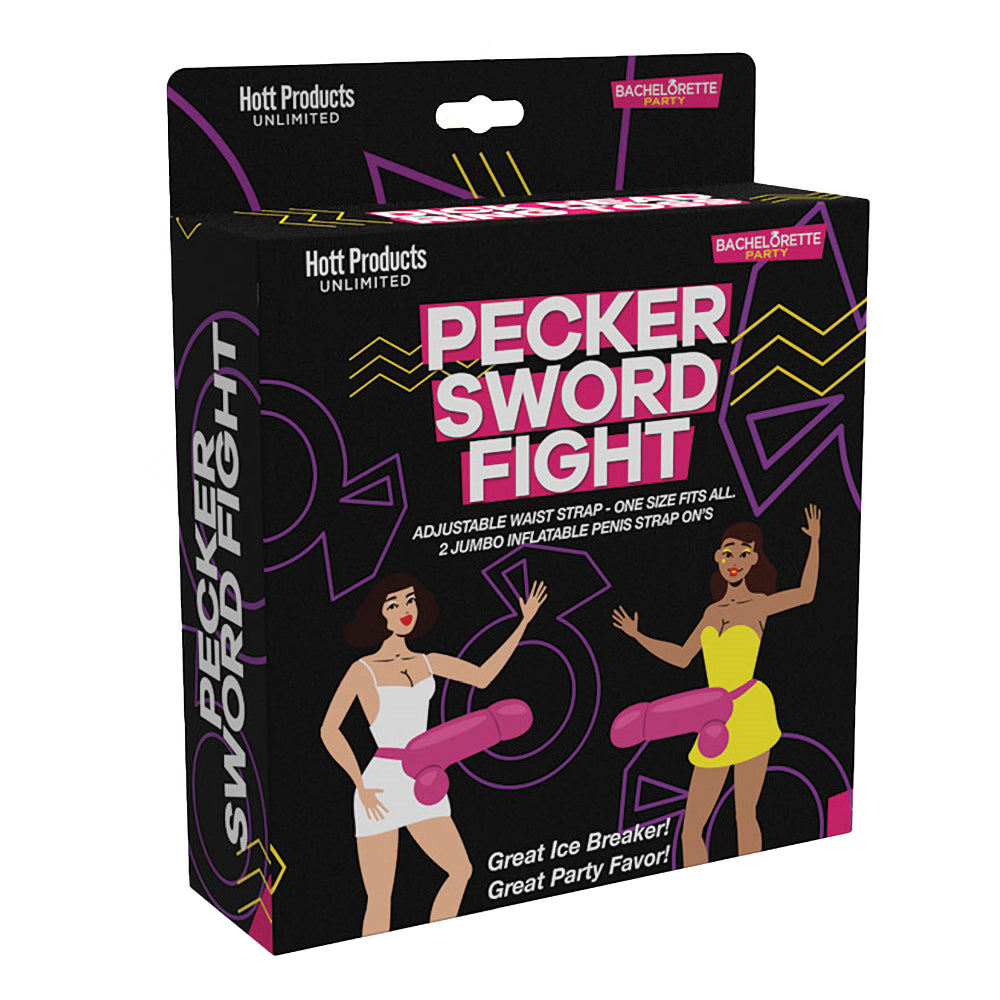 HOTT PRODUCTS - PECKER SWORD FIGHT GAME STRAP ON LARGE PENIS (2 PACK)