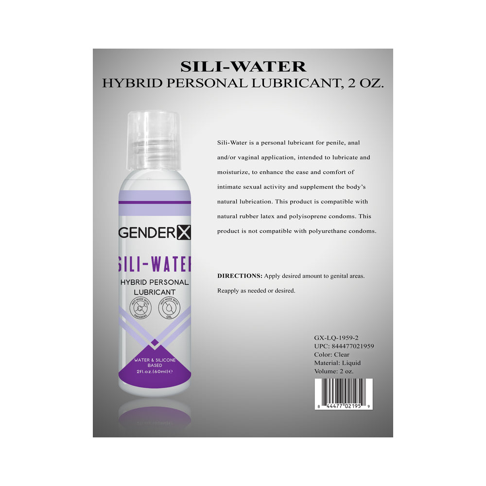 GENDER X SILI-WATER HYBRID PERSONAL LUBRICANT 2 OZ.