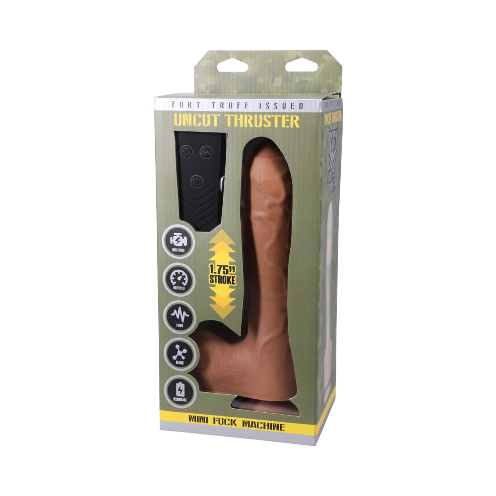 DOC JOHNSON - FORT TROFF UNCUT THRUSTER MINI FUCK MACHINE RECHARGEABLE REMOTE-CONTROLLED SILICONE 8.5 IN. THRUSTING DILDO TAN