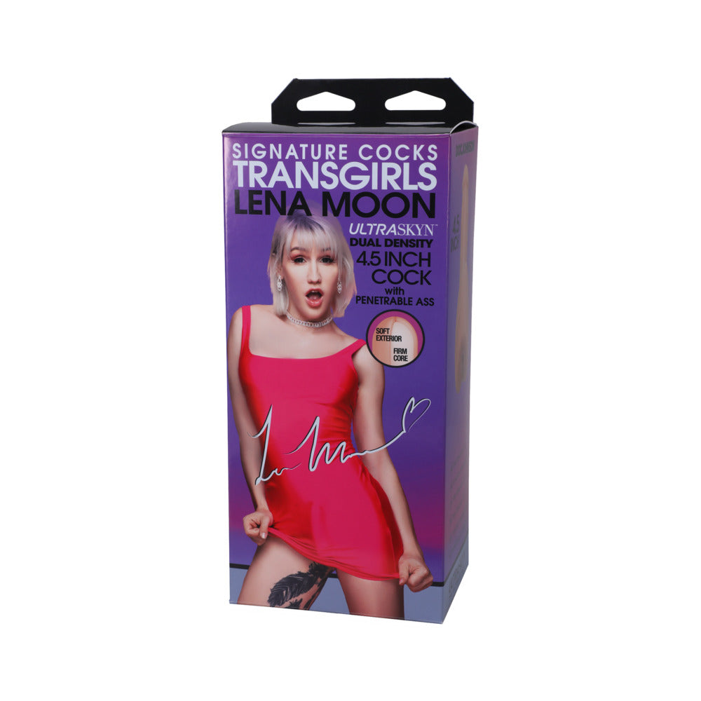 DOC JOHNSON - SIGNATURE COCKS TRANSGIRLS LENA MOON ULTRASKYN DUAL DENSITY 4.5 IN. COCK WITH PENETRABLE ASS BEIGE