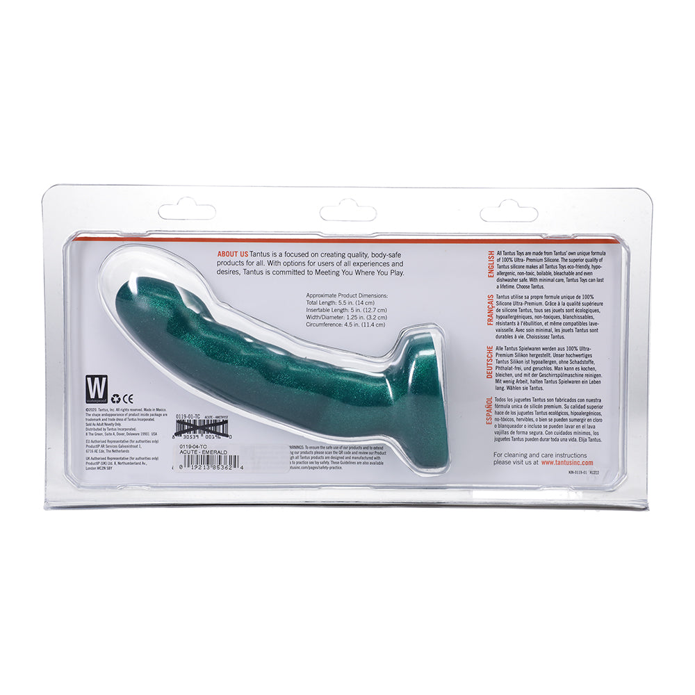 TANTUS - ACUTE 5.5 IN. CURVED DILDO MEDIUM-FIRM EMERALD