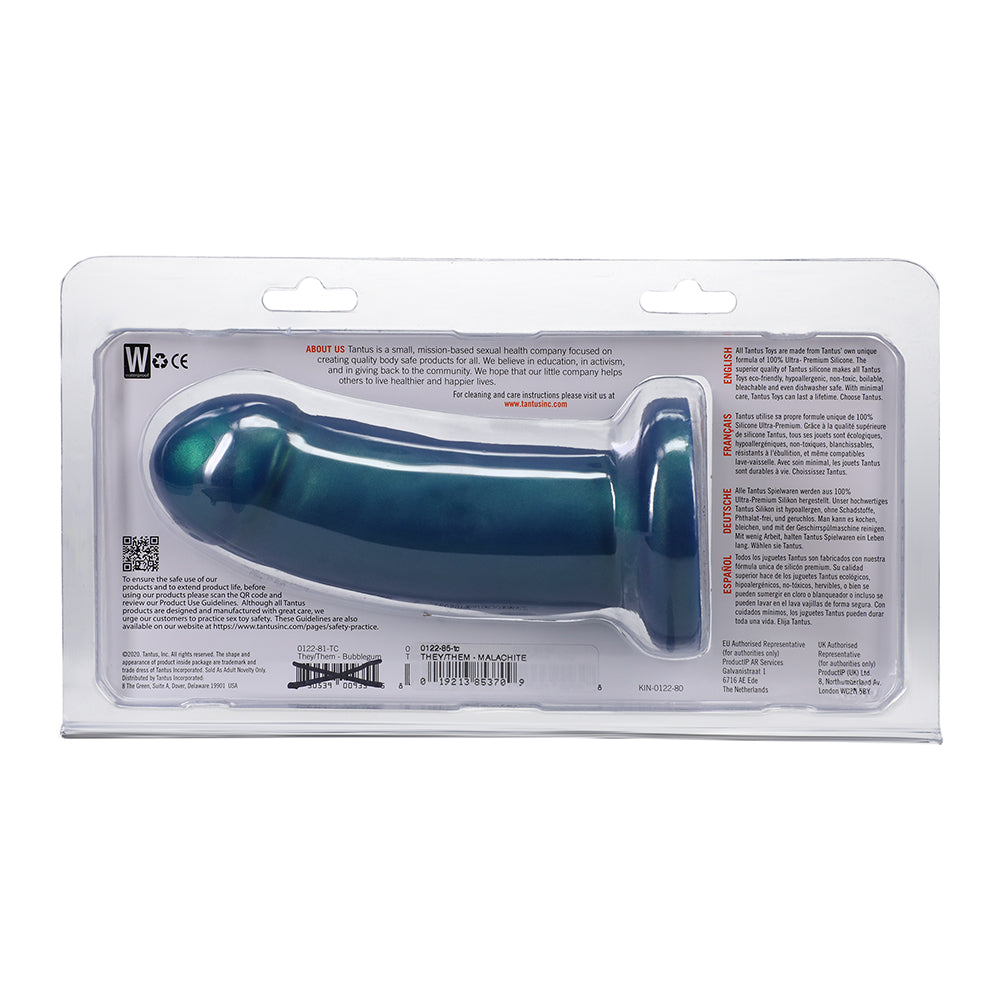 TANTUS - THEY/THEM 5.5 IN. DILDO SOFT MALACHITE