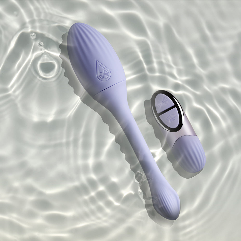 ROCKS-OFF - NIYA 1 RECHARGEABLE REMOTE-CONTROLLED SILICONE KEGEL MASSAGER CORNFLOWER