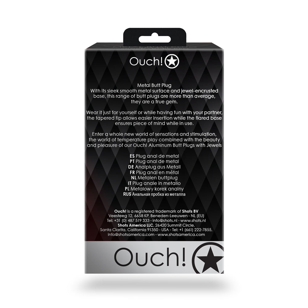 SHOTS - OUCH! HEART GEM BUTT PLUG LARGE GOLD/RUBY RED