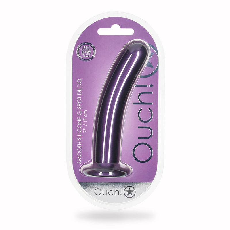 SHOTS - ¡AY! DILDO DE SILICONA SUAVE CON PUNTO G DE 18 CM METÁLICO