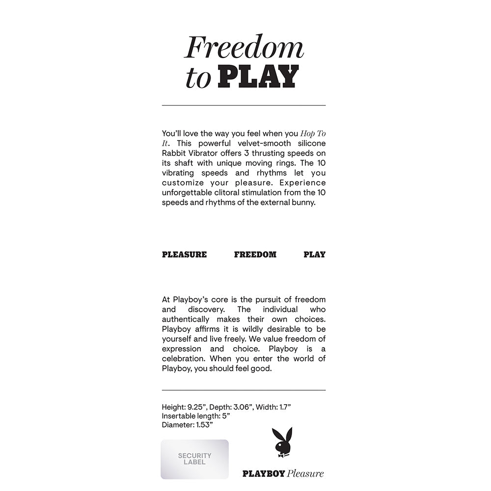PLAYBOY - HOP TO IT RECHARGEABLE THRUSTING SILICONE DUAL STIMULATION VIBRATOR ACAI