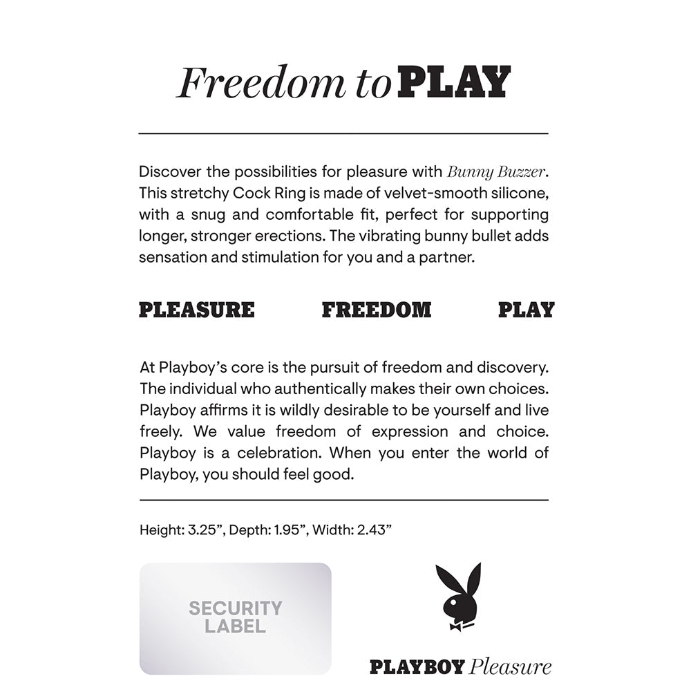 PLAYBOY BUNNY BUZZER RECHARGEABLE VIBRATING SILICONE COCKRING WITH STIMULATOR DEEP TEAL