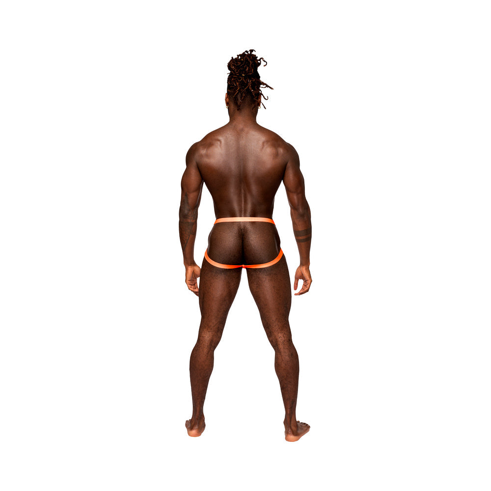 MALE POWER RUDE AWAKENING RING JOCK NEON ORANGE S/M