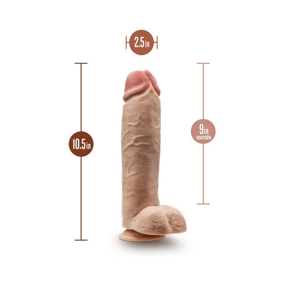 DR. SKIN MR. MISTER REALISTIC 10.5 IN. DILDO WITH BALLS BEIGE