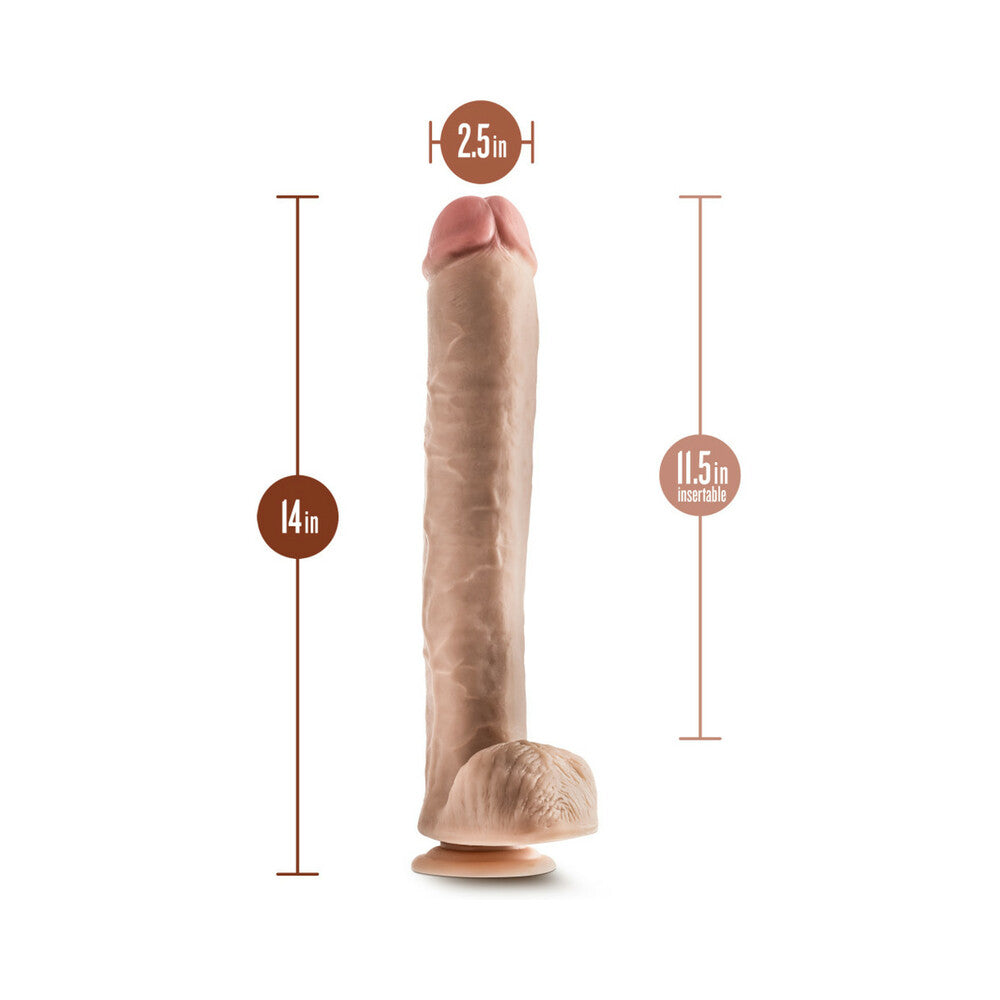 DR. SKIN DR. MICHAEL 14 IN. DILDO WITH BALLS BEIGE