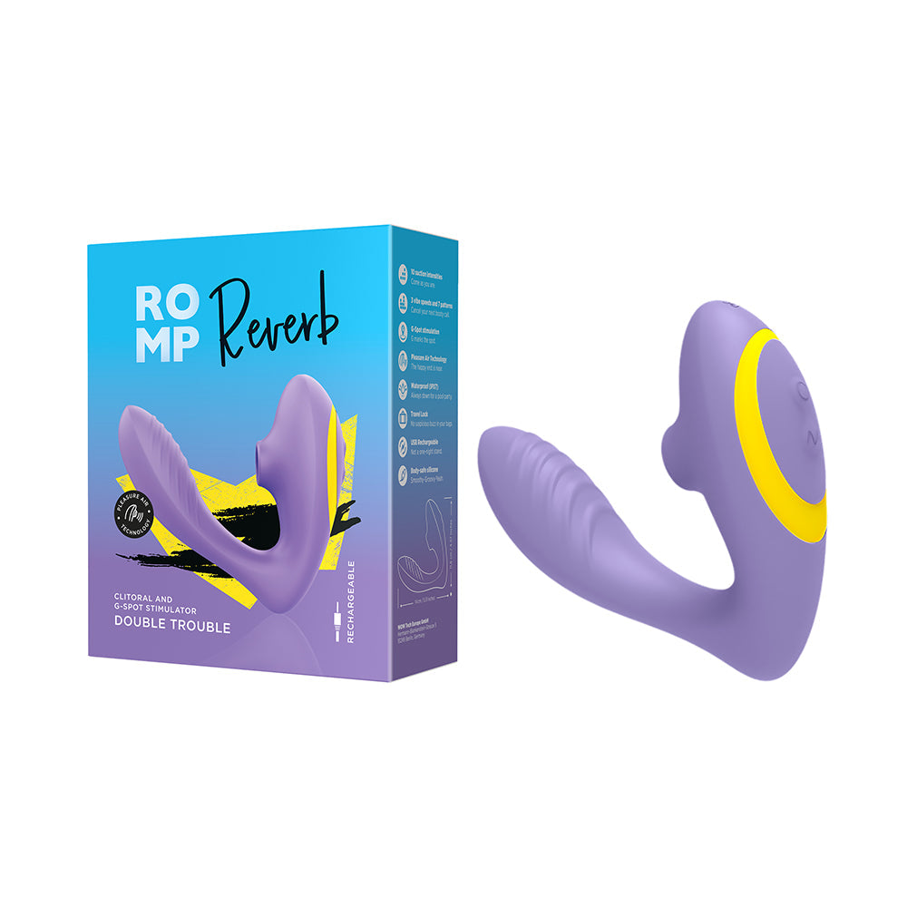 ROMP - REVERB RECHARGEABLE SILICONE CLITORAL AND G-SPOT STIMULATOR PURPLE