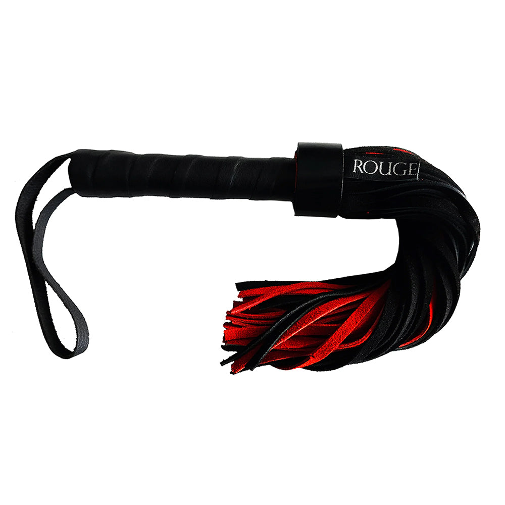 ROUGE GARMENTS - ROUGE SHORT SUEDE FLOGGER LEATHER HANDLE BLACK/RED