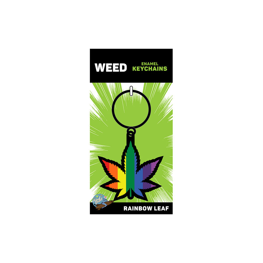 WEED KEYCHAIN LEAF: RAINBOW