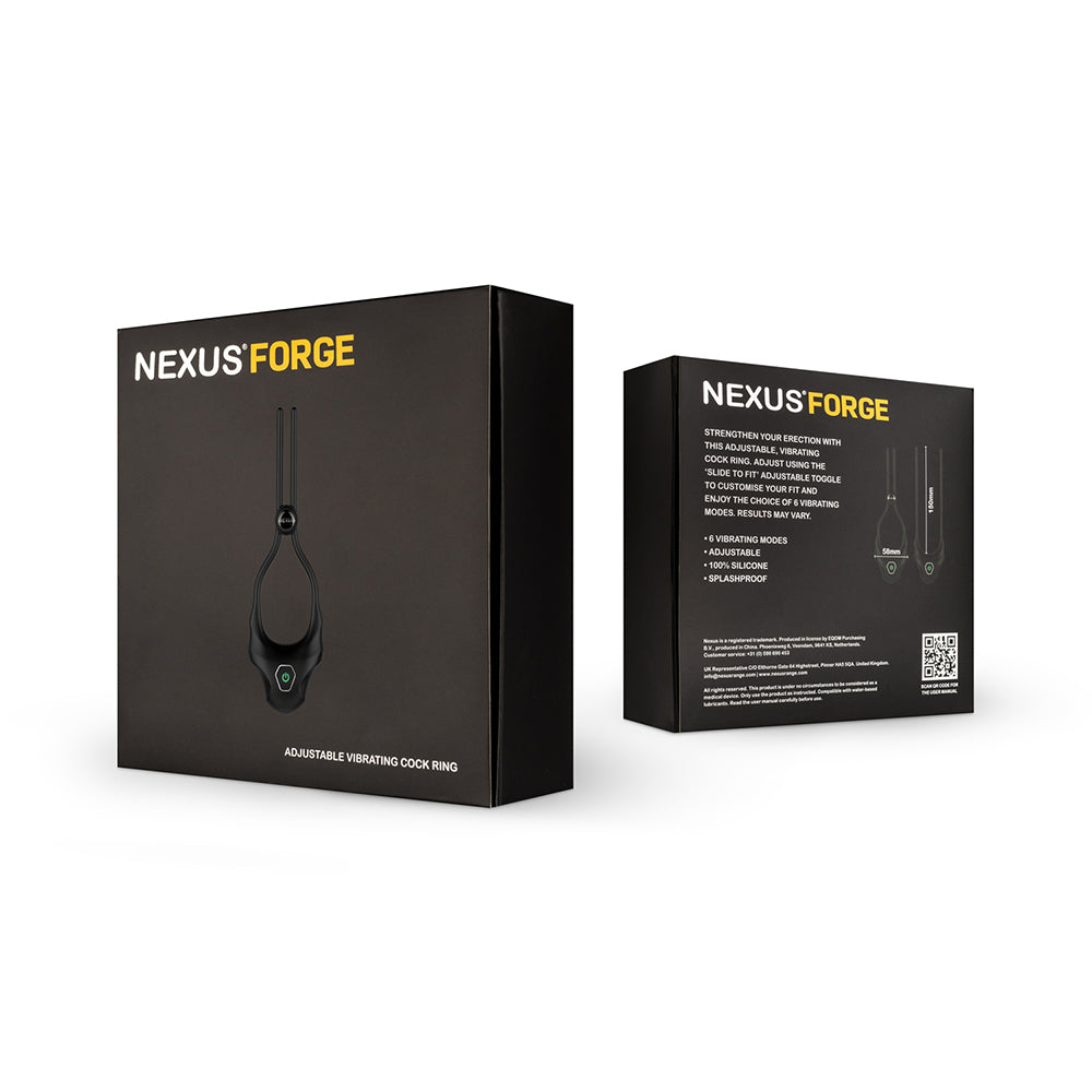 NEXUS - ANILLO VIBRADOR AJUSTABLE PARA PENE FORGE NEGRO