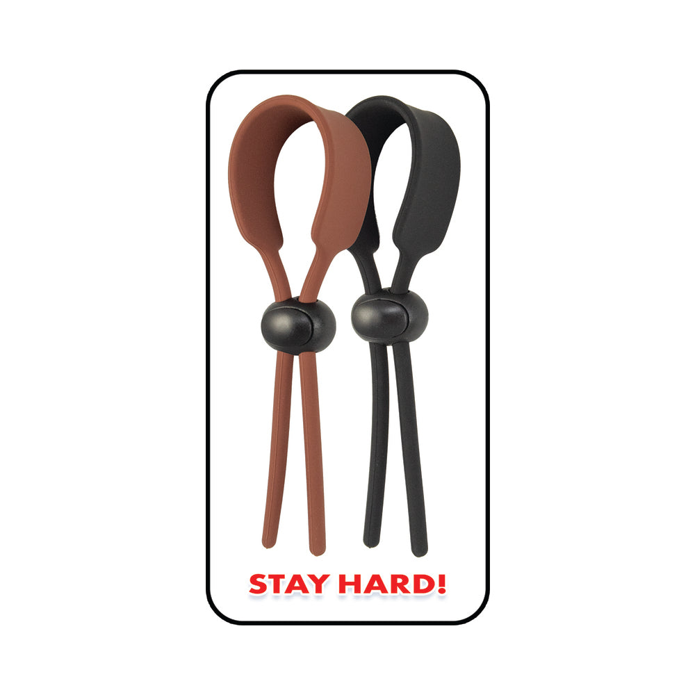 NASSTOYS - LAZOS PARA EL PENE AJUSTABLES MARRÓN Y NEGRO