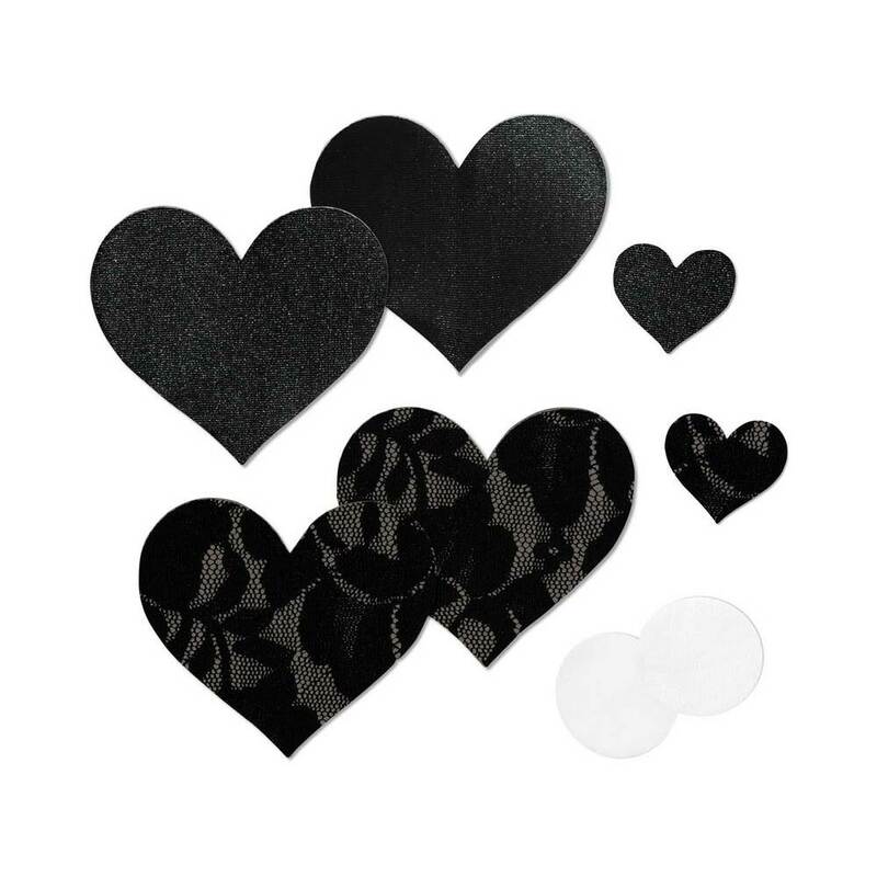 BRISTOLS 6 - NIPPIES BASIC BLACK HEARTS PASTIES SIZE C