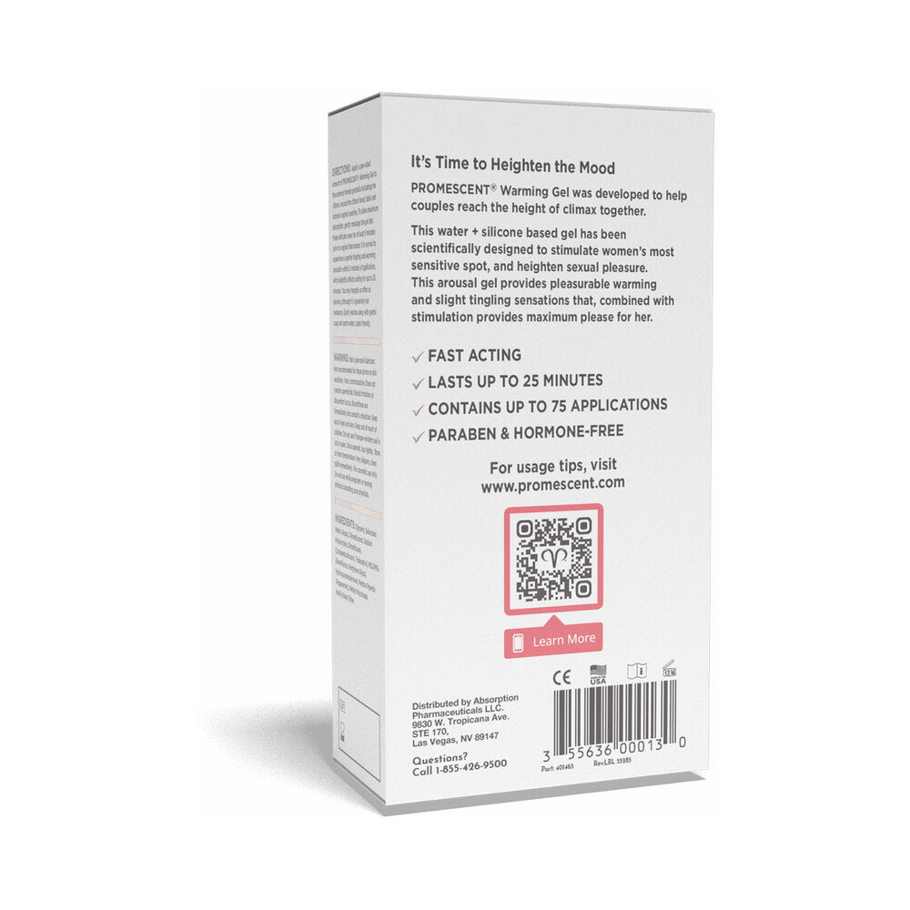PROMESCENT FEMALE AROUSAL WARMING GEL 0.5 OZ.